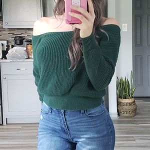 Showpo. | Dark Green Knit Sweater sz 2